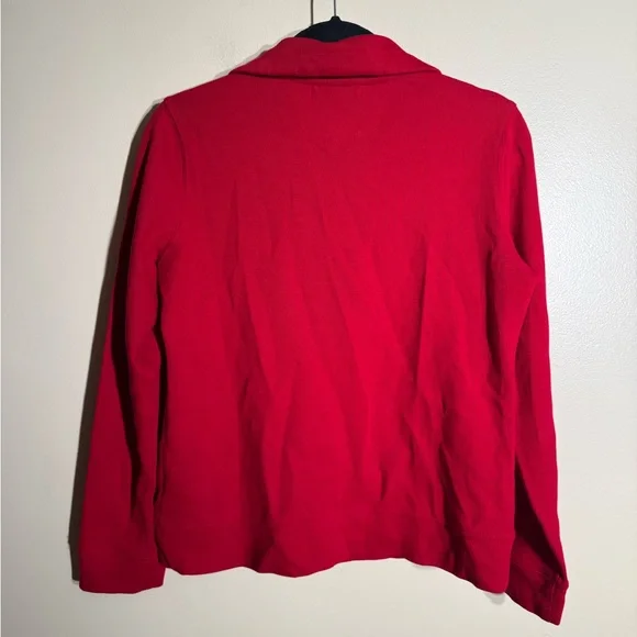 Lauren Ralph Lauren Pullover Sweater 3/4 Zip Gold Crest Logo small Red Old Money - Picture 10 of 10